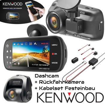 Kenwood HD Dashcam vorne und hinten Kamera Auto G-Sensor DRV-A501W KCA-R100 CA-DR1030
